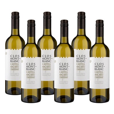 Case of 6 Clos Montblanc Castel Macabeu Chardonnay 75cl White Wine Wine